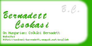 bernadett csokasi business card
