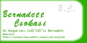 bernadett csokasi business card